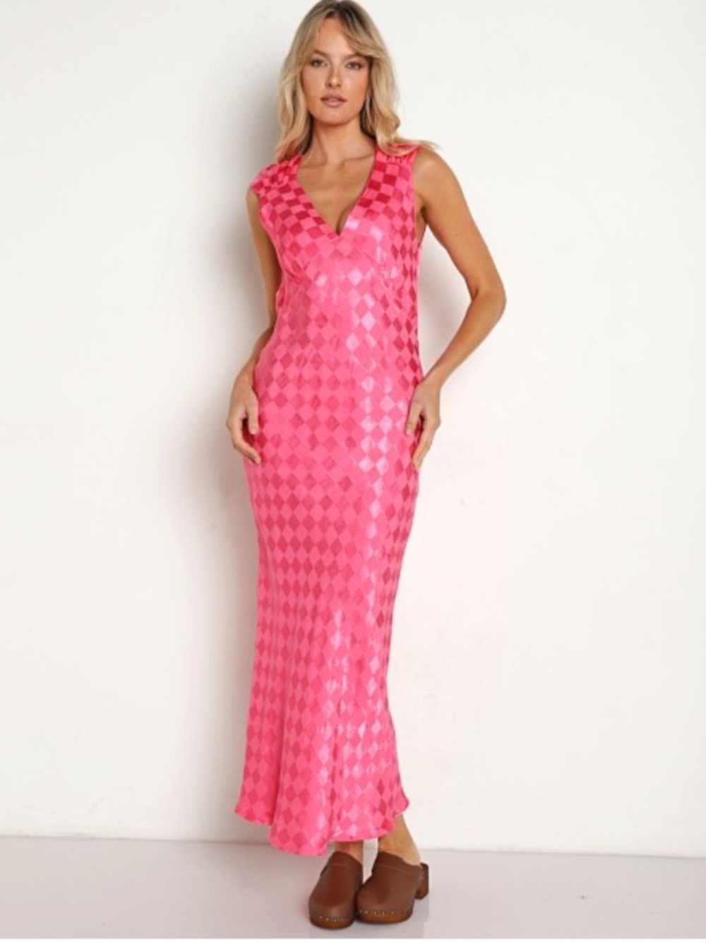 Jen's Pirate Booty Wavecrest Maxi Hot Pink Check Jacquard